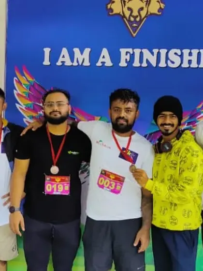 A group of our members after successfully completing the 4K Human Rights Day Run. We train, we run, we finish together.