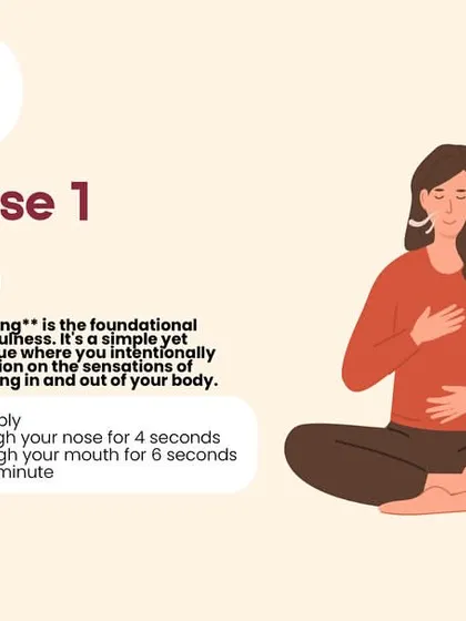 Mindful breathing is the foundation of mindfulness. This simple exercise, inhaling for 4 seconds and exhaling for 6, can instantly calm your nervous system and bring you into the present.