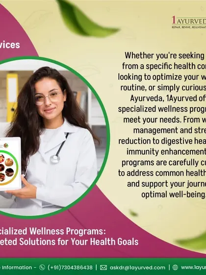 We offer specialized wellness programs to meet your specific needs, from weight management and stress reduction to digestive health. Each program is carefully curated to address common health issues and support your journey to optimal well-being.