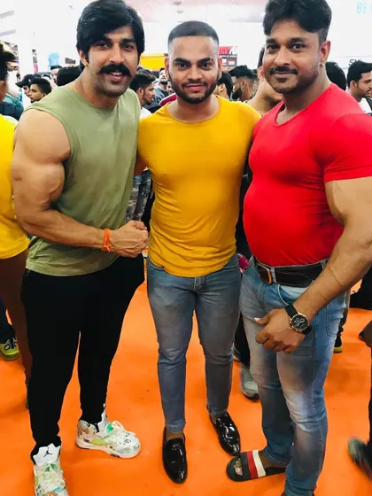Posing with the Good Health Team at a fitness event. Being part of a team and a community makes the journey more rewarding.