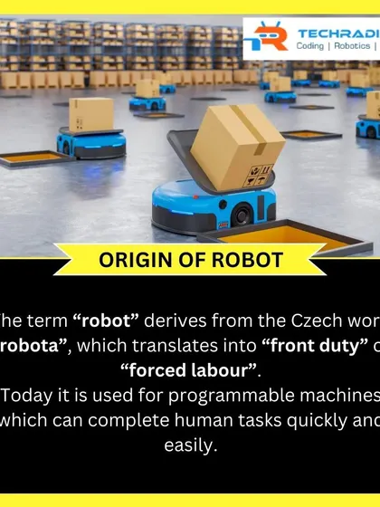 An interesting fact about the origin of the word "robot," which comes from the Czech word "robota," meaning "forced labour."