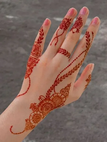 Even a simple, delicate design produces a stunning stain. This shows the quality of my organic henna paste.