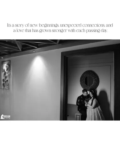 A minimalist black and white shot of Sarthak and Vanshika sharing an intimate moment.