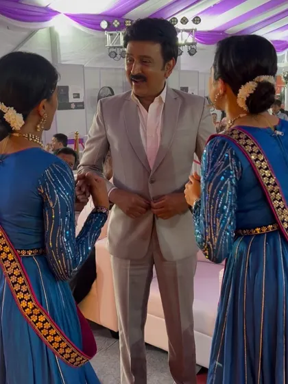 A candid moment interacting with Ramesh Aravind sir. It's a joy to discuss art and performance with such an experienced and respected figure in the industry.