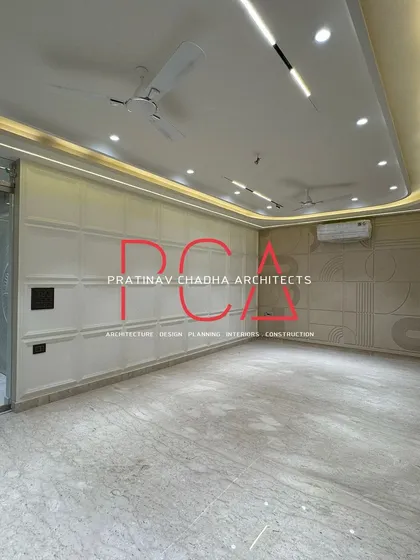 A duplicate of image 161, offering another perspective of the spacious and brightly lit living area in Vasant Kunj.