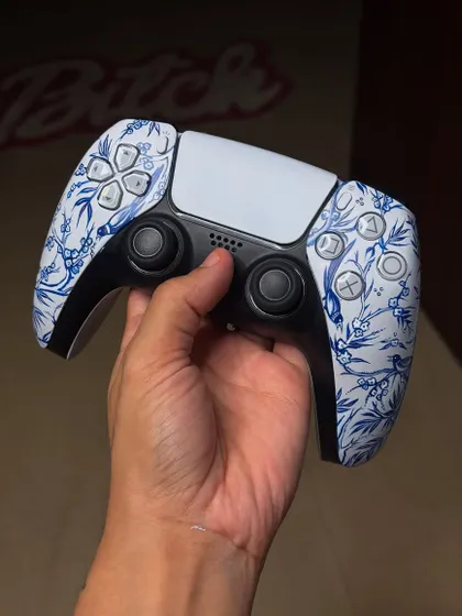 Another angle of the blue and white porcelain style controller.