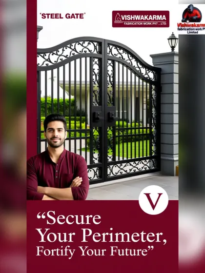 I craft custom steel gates that are built to withstand time and weather. This image shows a classic, ornate gate design that provides security for your perimeter and adds value to your property.
