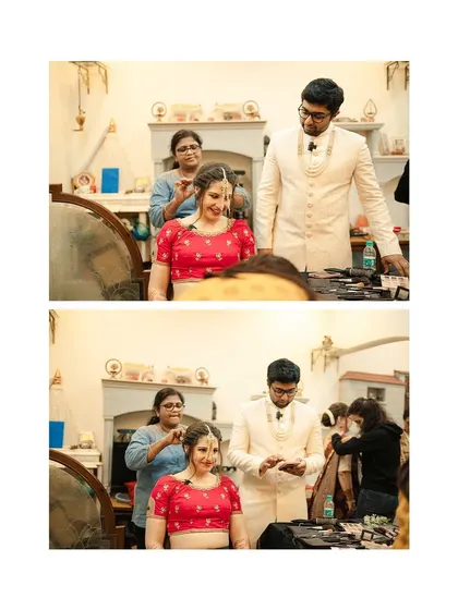 The couple getting ready together, a modern and sweet approach that we loved capturing.