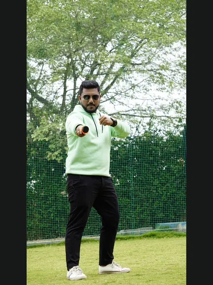 My signature pose, ready to kick off a day of fun and team building. I bring the energy right from the start to get everyone excited for the activities ahead.