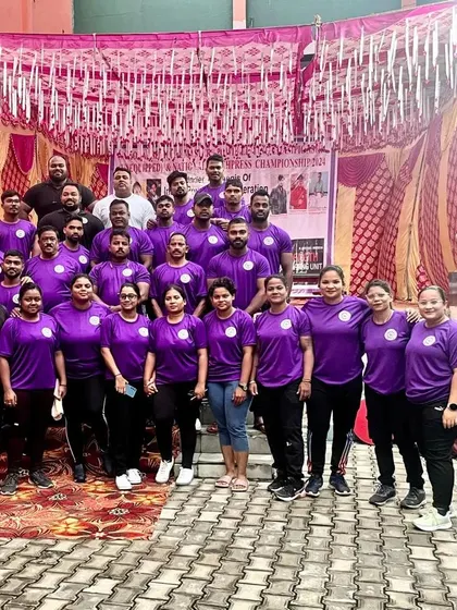 This is Team Odisha, my family of shers, ready to compete at the Senior National Powerlifting Championship. We train as a team and we win as a team, supporting each other every step of the way.