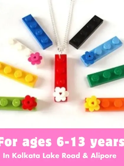 A duplicate of ID 72, promoting our jewelry making workshop for ages 6-13 in Kolkata.