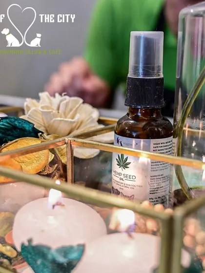 We use high-quality hemp seed oil, which is 100% safe for pets. It's a natural way to help manage anxiety and de-stress your furry friend.