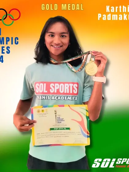 Golden glory for our player Karthika Padmakumar, winning the Gold Medal at the Karnataka State Mini Olympics 2024. Her dedication and excellence bring pride to our family.