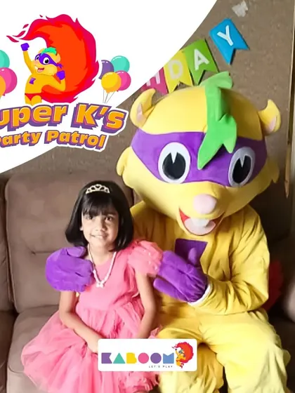 Super K is on party patrol! You can book our friendly mascot to make a special appearance at your party, whether it's at our place or your home.