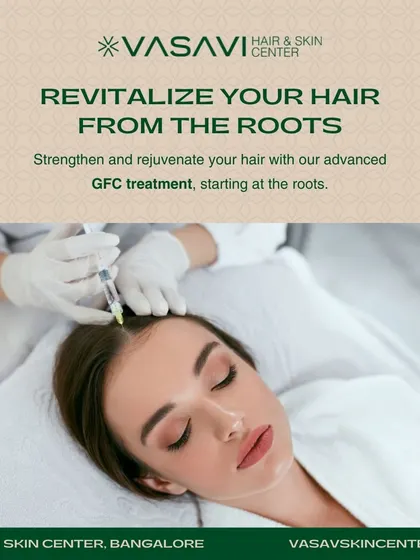 This image shows the GFC treatment being administered. The procedure involves precise injections of growth factor concentrate into the scalp, targeting areas of thinning to rejuvenate hair from the roots.