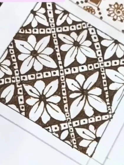 A close-up of a floral grid filler pattern. This is a beautiful way to fill space while keeping the design light and airy.
