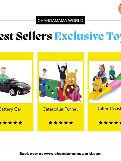 For kids who love adventure, I offer these exclusive toys. The Battery Car lets them cruise in style, the Caterpillar Tunnel is perfect for exploring, and the Roller Coaster provides a thrilling ride in a safe environment.