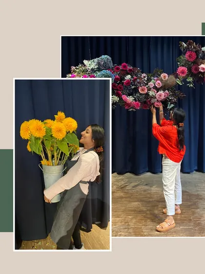A glimpse of my time at the prestigious McQueens Flower School. Here I am, in my element, learning from the best and honing my craft.