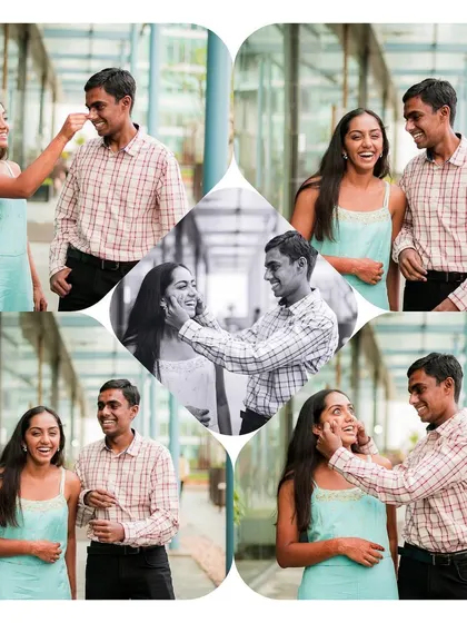 A fun collage of a young couple's lifestyle shoot. We also offer family and anniversary sessions to capture your memories beyond the wedding day.