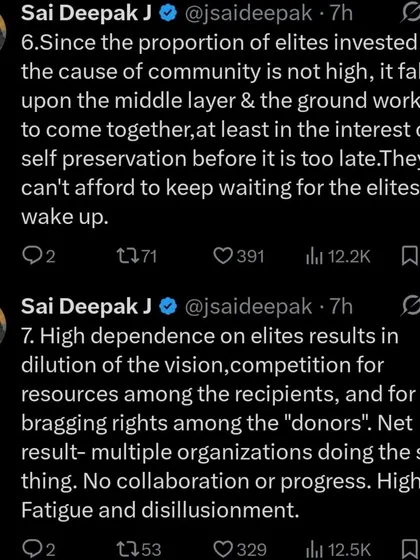 In this thread, I argue that the Hindu community cannot afford to wait for its elites to awaken. The responsibility falls upon the middle layer and ground workers to unite for self-preservation.