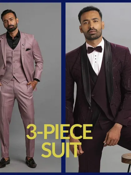 An essential suit style: The 3-Piece Suit. The ultimate in formal dressing, offering a complete and polished look.