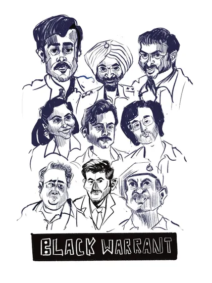 A digital ink caricature collage of the cast from the Netflix series "Black Warrant." This was a fun project to sketch the diverse and interesting faces from the show.