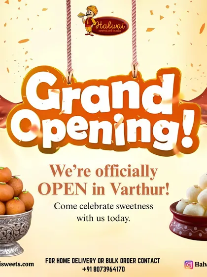 Grand Opening! I'm officially open in Varthur. Come celebrate sweetness with me today.