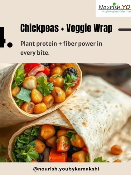 A chickpea and veggie wrap is a fantastic meal that delivers plant protein and fiber power in every bite. This smart pairing keeps you full and provides sustained energy.