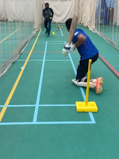 A drill designed to improve bat speed and power, part of our skill work with iDream Tirupur Tamizhans.