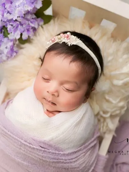 A beautiful close-up of the baby's face.