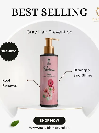 This is one of my best-selling products. The Hibiscus Shampoo is excellent for root renewal and preventing premature graying. It naturally imparts strength and a beautiful shine to your hair.