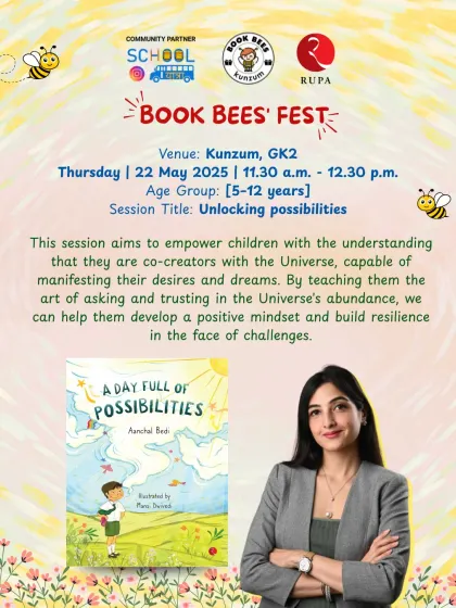 We were delighted to host author Aanchal Bedi for a session on her book "A Day Full of Possibilities." She led a wonderful session empowering children with positive thinking and resilience.
