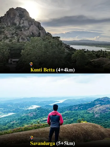 A look at two popular treks near Bangalore: the scenic Kunti Betta and the massive Savandurga monolith.