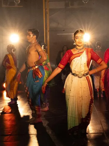 Another backstage view of 'PADAM'. You can see the scale of the production and the number of artists involved, all working together to create the magic on stage.