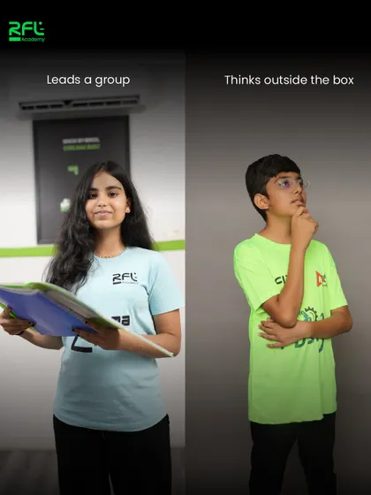 Highlighting the leadership and creative thinking roles in an FTC team. It features our students who excel in leading groups and thinking outside the box.