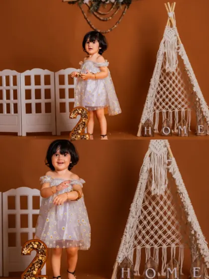 Two years old and full of wonder. This collage shows different angles and expressions from a second birthday studio session.