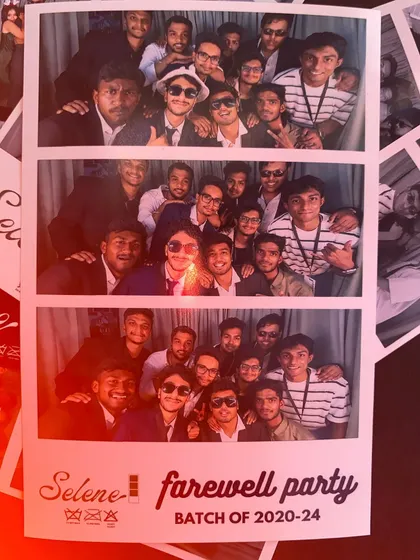 A custom-designed photo strip for a farewell party, clearly marking the "Batch of 2020-24." It's a perfect way to commemorate a specific milestone.