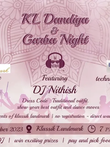 Another look at the poster for the KL Dandiya and Garba night. These events are all about community and celebration, and I make sure my music reflects that spirit.