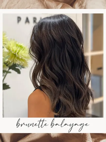 A stunning Brunette Balayage, offering the perfect blend of depth and dimension. This look, crafted by our Art Director, is ideal for a rich, natural finish.