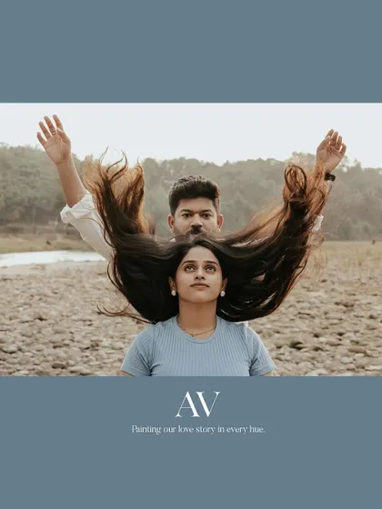 A creative and playful shot with the bride's hair creating wings behind her partner.