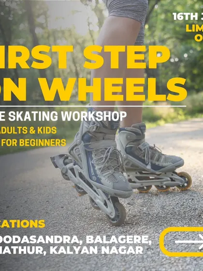Your journey on wheels starts here. We invite you to our free 'First Step on Wheels' workshop, designed for absolute beginners, both kids and adults. We'll cover the basics of balancing and gliding in a fun, safe environment at our locations in Kalyan Nagar, Choodasandra, and more.