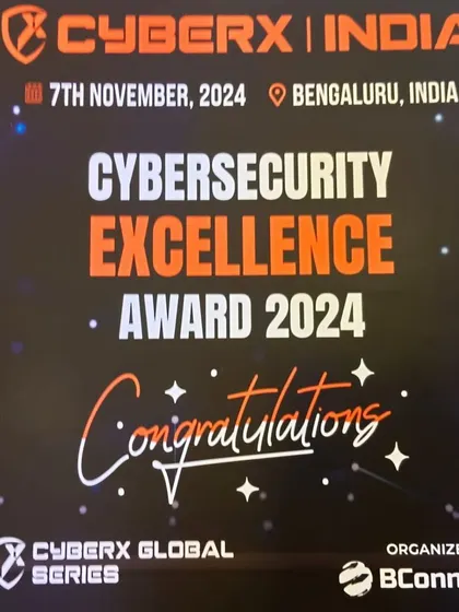 A look at the Cybersecurity Excellence Award 2024 trophy, presented to our Practice Head for his outstanding work in cybersecurity law.