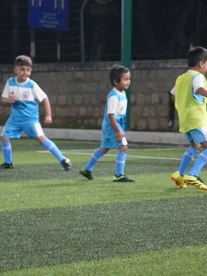 Our youngest players in action during a practice match, learning the fundamentals of the game.