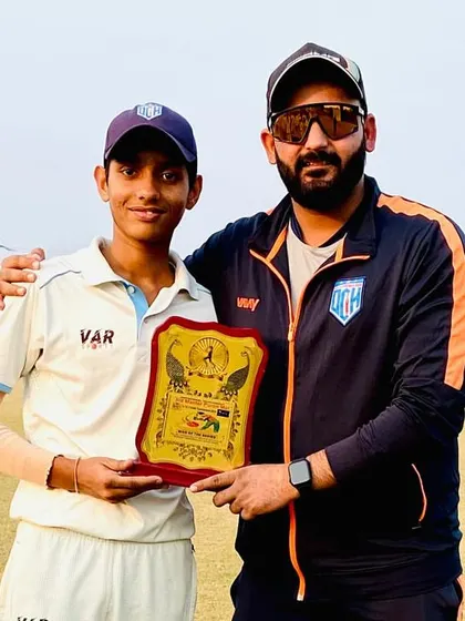 Daksh Khandelwal, the Man of the Series, with his award. A consistent performer throughout the tournament.