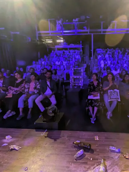 Starting the year with a full house. This photo shows the audience from the stage, celebrating a successful start to 2024 with "Who Killed Agatha?".