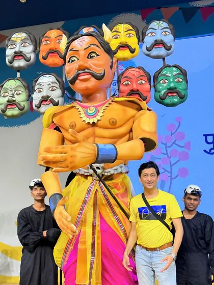 A closer look at the giant Ravan puppet created for the Paani Foundation. The project took two months to complete in our Mumbai studio, involving detailed sculpting, fabrication, and mechanical work.