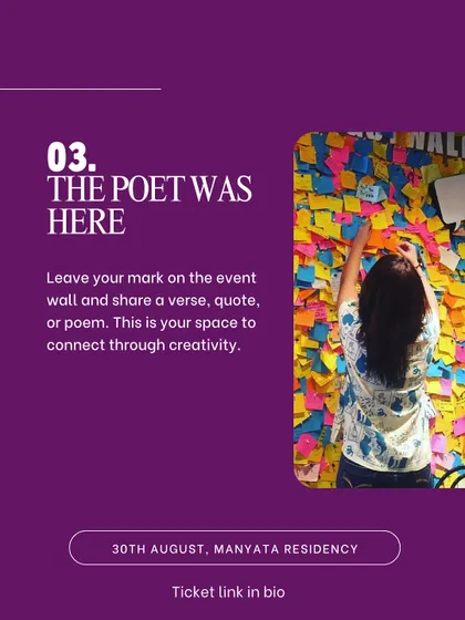 'The Poet Was Here' wall was a space for everyone to leave their mark. Attendees shared a favorite verse, a quote, or a short poem on sticky notes, creating a collaborative tapestry of words.
