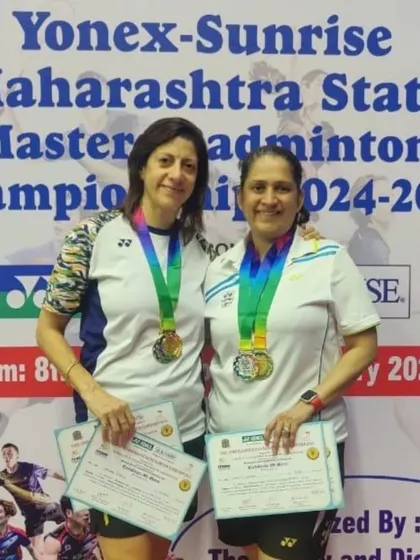 A fantastic start to the year with a double crown for Naheed Divecha at the Senior Masters Badminton Championship in Thane.