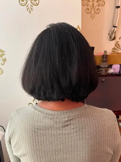 The back view of Cathy's classic bob.
