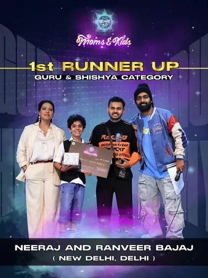 Congratulations to our Guru-Shishya duo for their win at 'Genre 4.0'. This is a testament to our mentorship and the talent we nurture.